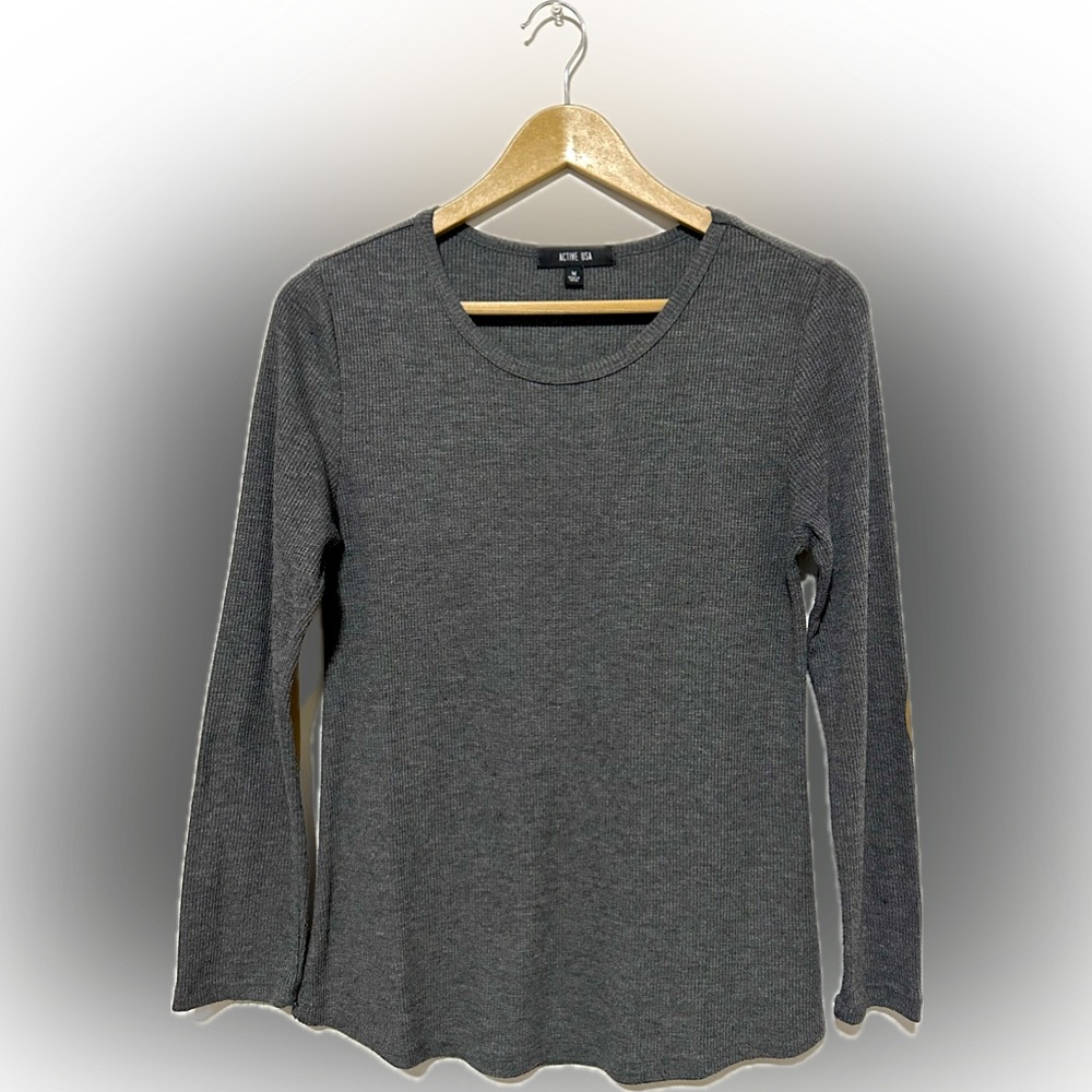 Active USA long Sleeve Thermal w/Elbow Patches-Size Medium